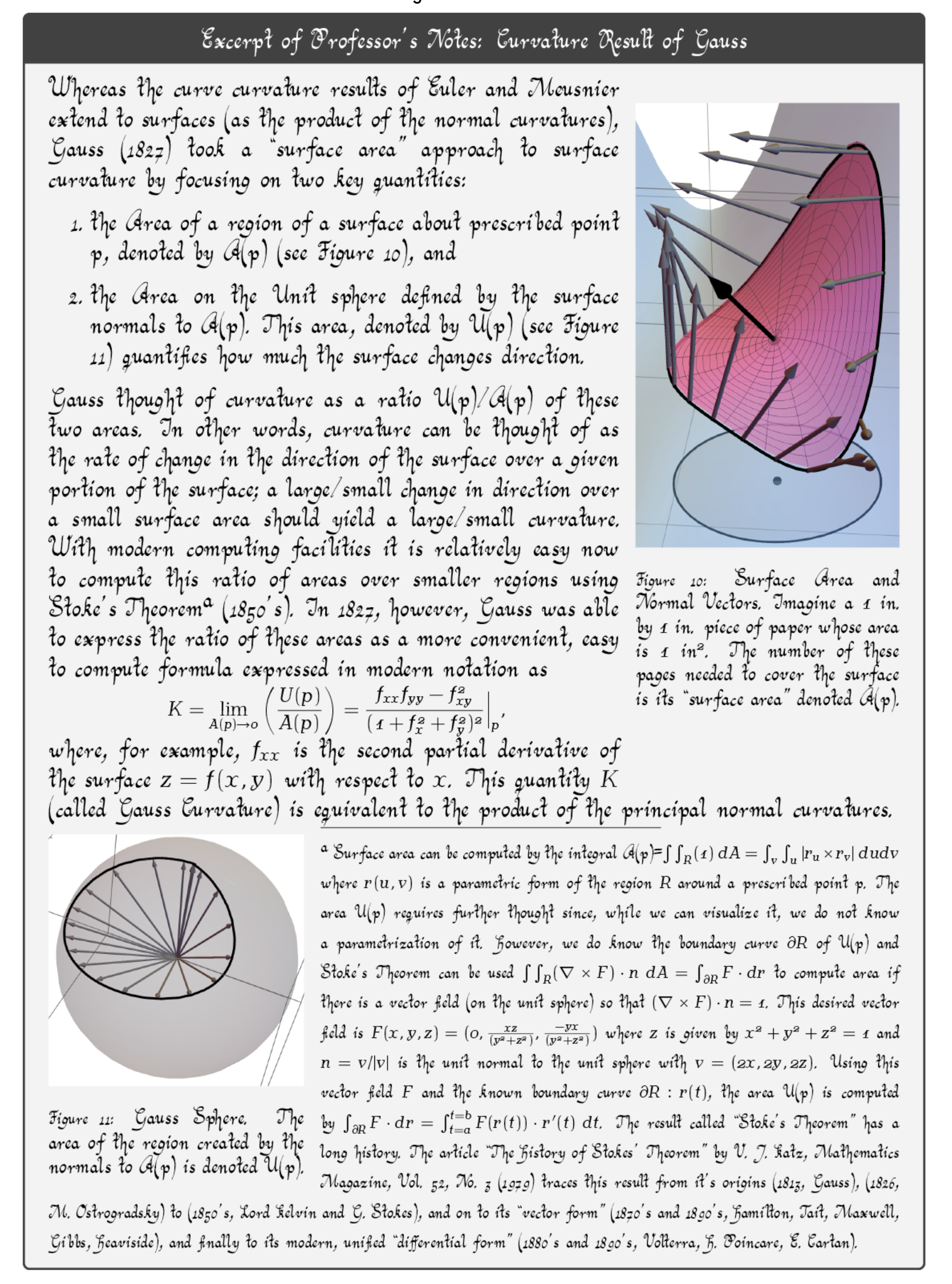 A Curvature Story Excerpts. (top/left) Title Page (middle 1) Meet Pete-A Character in the Story (middle 2) Math In Animated Graphic Novel Form (bottom/right) Math In Traditional Form: The Professor’s Indecipherable Notes (See More Screenshots Here)